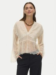 Vero Moda Bluzka Emilie 10347592 Écru Regular Fit. Bluzki damskie Vero Moda, s, bez wzorów, z syntetyku, bez kołnierzyka, bez ramiączek. Za 229.99 zł.