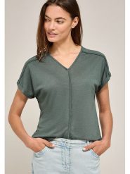Cecil Koszulka w kolorze zielonym rozmiar: L. Zielone koszulki damskie Cecil, l, bez wzorów, bez kołnierzyka, bez ramiączek. Za 56.93 zł.