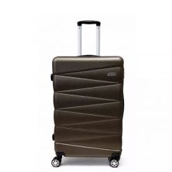 Walizka na kółkach Sapphire ST-2240 brązowa - średnia M DUO. Brązowe walizki SAPPHIRE, bez wzorów, z gumy, duże. W wyprzedaży za 119.00 zł.
