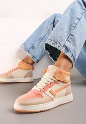 Pomarańczowe Sneakersy Zoiido. Brązowe obuwie sportowe casual damskie Born2be, z jeansu. Za 44.99 zł.