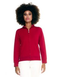 Damska bluza Leone Basic z zamkiem błyskawicznym na całej długości. Czerwone bluzy damskie LEONE 1947 APPAREL, na zimę, l, bez wzorów, z bawełny, bez kaptura. Za 105.21 zł.