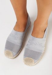Jasnoszare Espadryle na Płaskiej Podeszwie z Plecionki Chorisa. Szare espadryle damskie Born2be, bez wzorów, z tkaniny, bez obcasa, na płaskiej podeszwie. Za 44.99 zł.