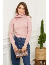 L'armoire de Suzette Golf w kolorze jasnoróżowym rozmiar: 38/40. Różowe golfy damskie L'armoire de Suzette, l, bez wzorów, bez ramiączek. Za 148.96 zł.