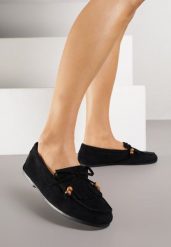 Czarne Mokasyny Ozdobione Frędzlami Kokardą i Koralikami Woodswift. Czarne mokasyny damskie Born2be, z jeansu, bez obcasa. Za 89.99 zł.