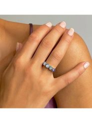 Les Petites Précieuses Srebrny pierścionek z kamieniami szlachetnymi rozmiar: 54. Niebieskie pierścionki damskie Les Petites Précieuses, z ametystem, srebrne. Za 214.70 zł.