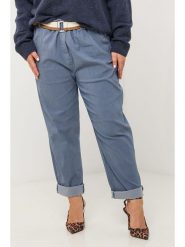 Curvy Lady Spodnie w kolorze niebieskim rozmiar: 44/46. Niebieskie spodnie materiałowe damskie Curvy Lady, bez wzorów, z bawełny. Za 100.99 zł.