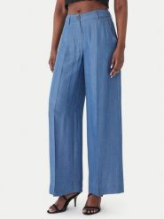 Fracomina Spodnie palazzo FS26SV3005D46901 Niebieski Wide Leg. Niebieskie spodnie materiałowe damskie Fracomina, bez wzorów, z lyocellu. Za 458.99 zł.