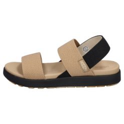 Buty damskie Keen Wmns Elle Backstrap Cornstalk/czarne. Czarne obuwie sportowe damskie Keen, z materiału, bez zapięcia. Za 327.99 zł.