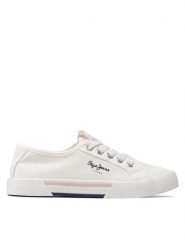 Pepe Jeans Tenisówki Brady Girl Basic PGS30543 Biały. Białe buty sportowe dziewczęce Pepe Jeans, z jeansu, bez zapięcia. Za 149.99 zł.