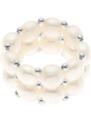 Pearline Pierścionek perłowy w kolorze kremowym rozmiar: onesize. Brązowe pierścionki damskie Pearline, z perłą. Za 108.99 zł.