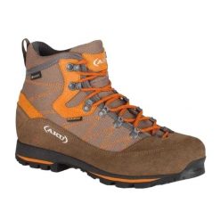 Trekkingowe Buty Damskie Trekker Leather GORETEX. Brązowe obuwie trekkingowe damskie Aku, z gore-texu, bez zapięcia. Za 732.99 zł.