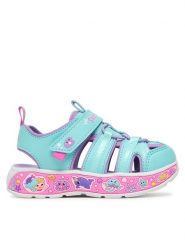 Skechers Sandały Play Scene Splash - Cute Crew 303162N/TQLV Niebieski. Niebieskie sandały dziewczęce Skechers, ze skóry, bez obcasa, bez zapięcia. Za 179.99 zł.