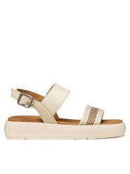 Geox Sandały D Camalei D650ND 05411 C1122 Écru. Sandały damskie Geox, bez wzorów, ze skóry, bez obcasa, na płaskiej podeszwie, bez zapięcia. Za 399.99 zł.