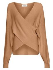 MOSS COPENHAGEN Sweter "Zinelle" w kolorze karmelowym rozmiar: M/L. Brązowe swetry klasyczne damskie Moss Copenhagen, l, ze splotem, bez kołnierzyka. Za 256.70 zł.