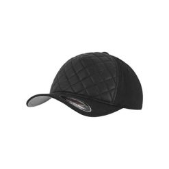 Czapka Z Daszkiem Diamond Quilt. Czarne czapki z daszkiem damskie FLEXFIT, bez wzorów, z bawełny. Za 88.99 zł.