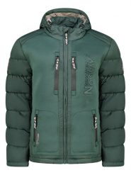Geographical Norway Kurtka zimowa "Beachwood" w kolorze ciemnozielonym rozmiar: XL. Zielone kurtki damskie Geographical Norway, na zimę, xl, z aplikacjami, z puchu, bez kaptura. Za 415.31 zł.