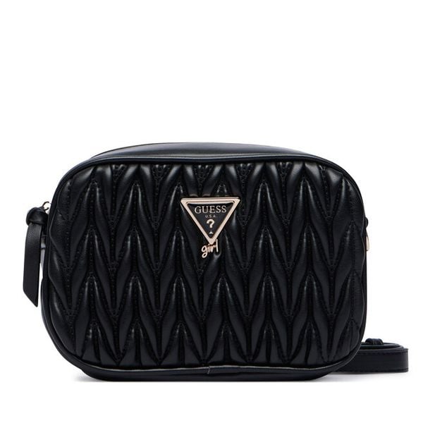 Torebka Guess. Czarne listonoszki damskie Guess, z aplikacjami, bez dodatków. Za 264.99 zł.