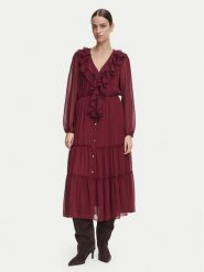 Morgan Sukienka codzienna 261-ROMANCE Bordowy Regular Fit. Czerwone sukienki damskie Morgan, bez wzorów, z syntetyku, bez ramiączek. Za 479.99 zł.