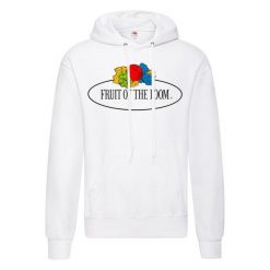Damska Bluza Z Kapturem Z Nadrukiem Klasycznego Logo W Stylu Vintage. Czerwone bluzy damskie Fruit of the Loom, xl, bez wzorów, z kapturem. Za 114.99 zł.