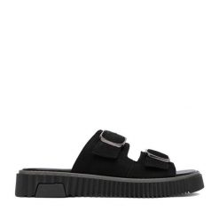 Klapki Lasocki. Czarne klapki damskie Lasocki, bez wzorów, bez obcasa, bez zapięcia. Za 169.99 zł.