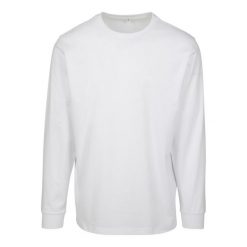 Koszulka Z Długim Rękawem Unisex Dla Dorosłych Z Prążkowanymi Mankietami. Czarne bluzki damskie BUILD YOUR BRAND, xl, bez wzorów, prążkowane, bez kołnierzyka, bez ramiączek. Za 86.99 zł.