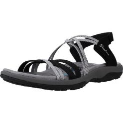 Sandały SKECHERS REGGAE SLIM-TAKES TWO Czarny. Czarne sandały damskie Skechers, bez wzorów, z gumy, bez obcasa, bez zapięcia. Za 229.99 zł.