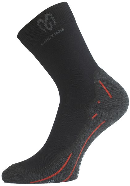 Skarpety merino WHI. Czarne skarpetki damskie LASTING, bez wzorów, z elastanu. Za 105.05 zł.