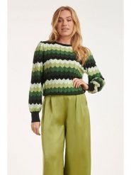 Smashed Lemon Sweter w kolorze oliwkowo-zielonym rozmiar: XL. Brązowe swetry klasyczne damskie Smashed Lemon, xl, bez kołnierzyka. Za 104.99 zł.