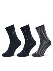 Tommy Hilfiger Zestaw 3 par wysokich skarpet damskich 701236464 Granatowy. Niebieskie komplety bielizny Tommy Hilfiger, bez wzorów, z bawełny. Za 99.99 zł.