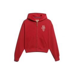 Bluza damska z kapturem Superdry Heritage Hamptons. Czerwone bluzy damskie Superdry, bez wzorów, z kapturem. Za 349.55 zł.