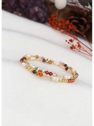 L'Atelier de Gaia Pozłacana bransoletka z perłami i agatami rozmiar: onesize. Białe bransoletki damskie L'Atelier de Gaia, pozłacane. Za 113.10 zł.