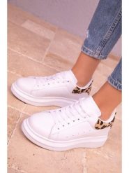 Trendyol Sneakersy w kolorze biało-beżowo-brązowym rozmiar: 39. Białe obuwie sportowe damskie Trendyol, bez zapięcia. Za 73.99 zł.