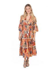 Isla Bonita by SIGRIS Sukienka w kolorze pomarańczowym rozmiar: XL. Pomarańczowe sukienki damskie Isla Bonita by SIGRIS, bez wzorów, z bawełny, bez ramiączek. Za 184.46 zł.