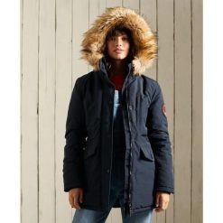 Parka damska Superdry Everest. Niebieskie parki damskie Superdry, bez kaptura. Za 851.75 zł.