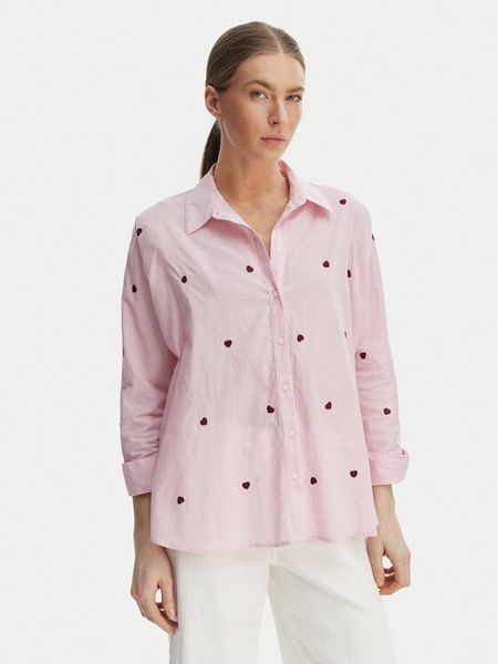 ONLY Koszula 15283743 Różowy Box Fit. Czerwone koszule damskie Only, xl, bez wzorów, z bawełny, bez kołnierzyka, bez ramiączek. Za 112.99 zł.
