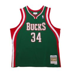 Koszulka NBA Milwaukee Bucks Giannis Antetokounmpo 2013/14. Zielone koszulki damskie Mitchell & Ness, bez wzorów, bez kołnierzyka, bez ramiączek. Za 517.00 zł.