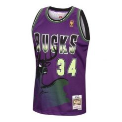 Koszulka NBA Milwaukee Bucks Ray Allen. Fioletowe koszulki damskie Mitchell & Ness, bez wzorów, bez kołnierzyka, bez ramiączek. Za 497.00 zł.