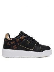 Guess Sneakersy FLTDEL FAL12 Czarny. Czarne obuwie sportowe damskie Guess, ze skóry, bez zapięcia. Za 279.99 zł.