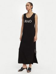 Liu Jo Beachwear Sukienka codzienna VA6215 JS360 Czarny Regular Fit. Czarne sukienki damskie Liu Jo Beachwear, bez wzorów, z wiskozy, bez ramiączek. Za 469.99 zł.