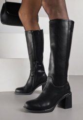 Czarne Skórzane Kozaki VICES na Obcasie Fezunda. Czarne kozaki damskie Born2be, z jeansu, przed kolano, bez obcasa, na obcasie, bez zapięcia. Za 299.99 zł.