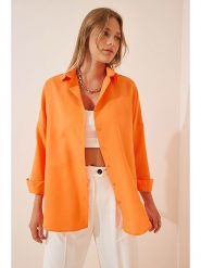 Happiness Istanbul Bluzka w kolorze pomarańczowym rozmiar: 40. Pomarańczowe bluzki damskie Happiness Istanbul, bez wzorów, bez kołnierzyka, bez ramiączek. Za 65.54 zł.