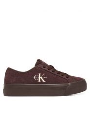 Calvin Klein Tenisówki Vulc Flatf Laceup Suede HW0HW03088 Bordowy. Czerwone obuwie sportowe damskie Calvin Klein, ze skóry, bez zapięcia, tenisowe. Za 409.99 zł.