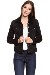 DAMSKA KURTKA JEANSOWA LEE SHERPA RIDER JACKET BLACK TYRO L54VCPJW 112112963. Czarne kurtki damskie Lee, na zimę, l, bez wzorów, z jeansu, bez kaptura. W wyprzedaży za 129.99 zł.