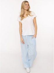 Zwillingsherz Muślinowe spodnie w kolorze błękitnym rozmiar: onesize. Niebieskie spodnie materiałowe damskie Zwillingsherz, bez wzorów, z bawełny. Za 82.99 zł.