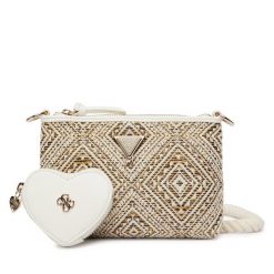 Torebka Guess. Brązowe listonoszki damskie Guess, z aplikacjami, bez dodatków. Za 269.99 zł.