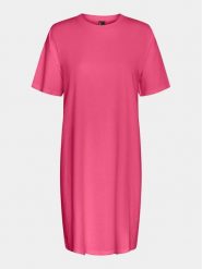 Pieces Sukienka codzienna Ria 17149328 Różowy Loose Fit. Czerwone sukienki damskie Pieces, bez wzorów, z bawełny, bez ramiączek. Za 99.99 zł.