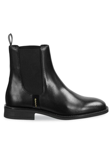 Gant Sztyblety 31551128 Czarny. Czarne botki damskie Gant, ze skóry, bez obcasa, na płaskiej podeszwie, bez zapięcia. Za 579.99 zł.