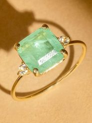 OR ÉCLAT Złoty pierścionek "Espoir" z kwarcem i topazem rozmiar: 56. Zielone pierścionki damskie Or Éclat, z kwarcem, złote. Za 1,196.99 zł.