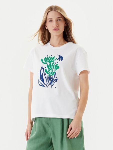 United Colors Of Benetton T-Shirt 3BL0D10AK Biały Regular Fit. Białe t-shirty damskie United Colors Of Benetton, s, bez wzorów, z bawełny, bez kołnierzyka. Za 49.99 zł.