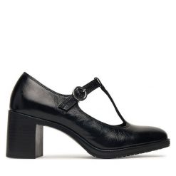 Półbuty Tamaris. Czarne czółenka damskie Tamaris, bez wzorów, bez obcasa, na obcasie. Za 379.99 zł.